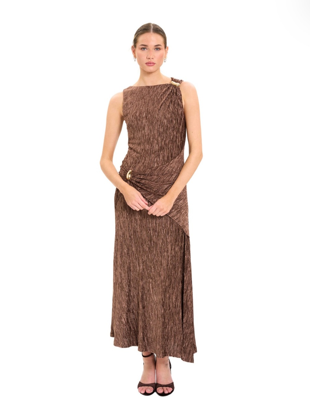 Maggy London Women's A-Line Midi Crinkle Velvet Dress, size 14, New with Tags